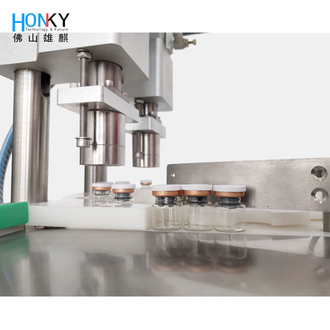 데스크톱 10ml 플라일 캡 크림프 머신 60bpm 속도와 4-6kg/cm2 공기 압력 정밀 캡