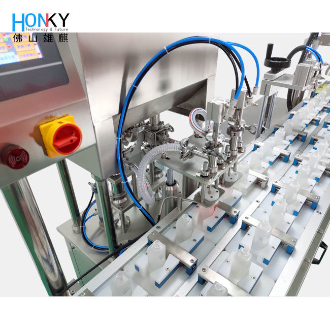 Compact Automatic Filling Machine with Touchscreen Operation and PLC Control for Cosmetic Bottles – Stainless Steel Construction
