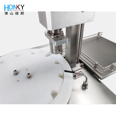 세라믹 펌프가 장착된 반자동 10ml 바이알 충전 및 마개 밀봉 기계, 25 BPM